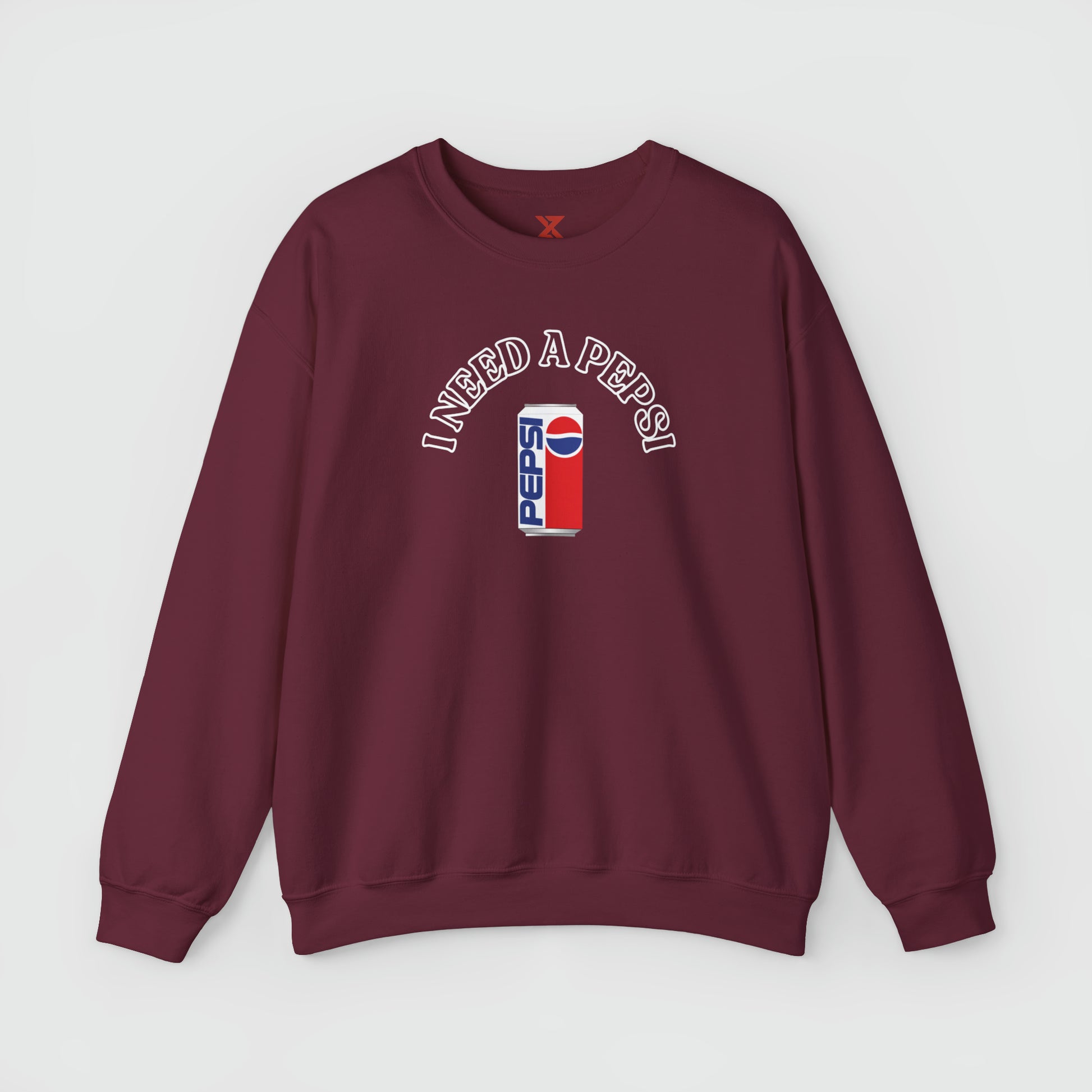 I Need A Pepsi Crewneck Front Maroon