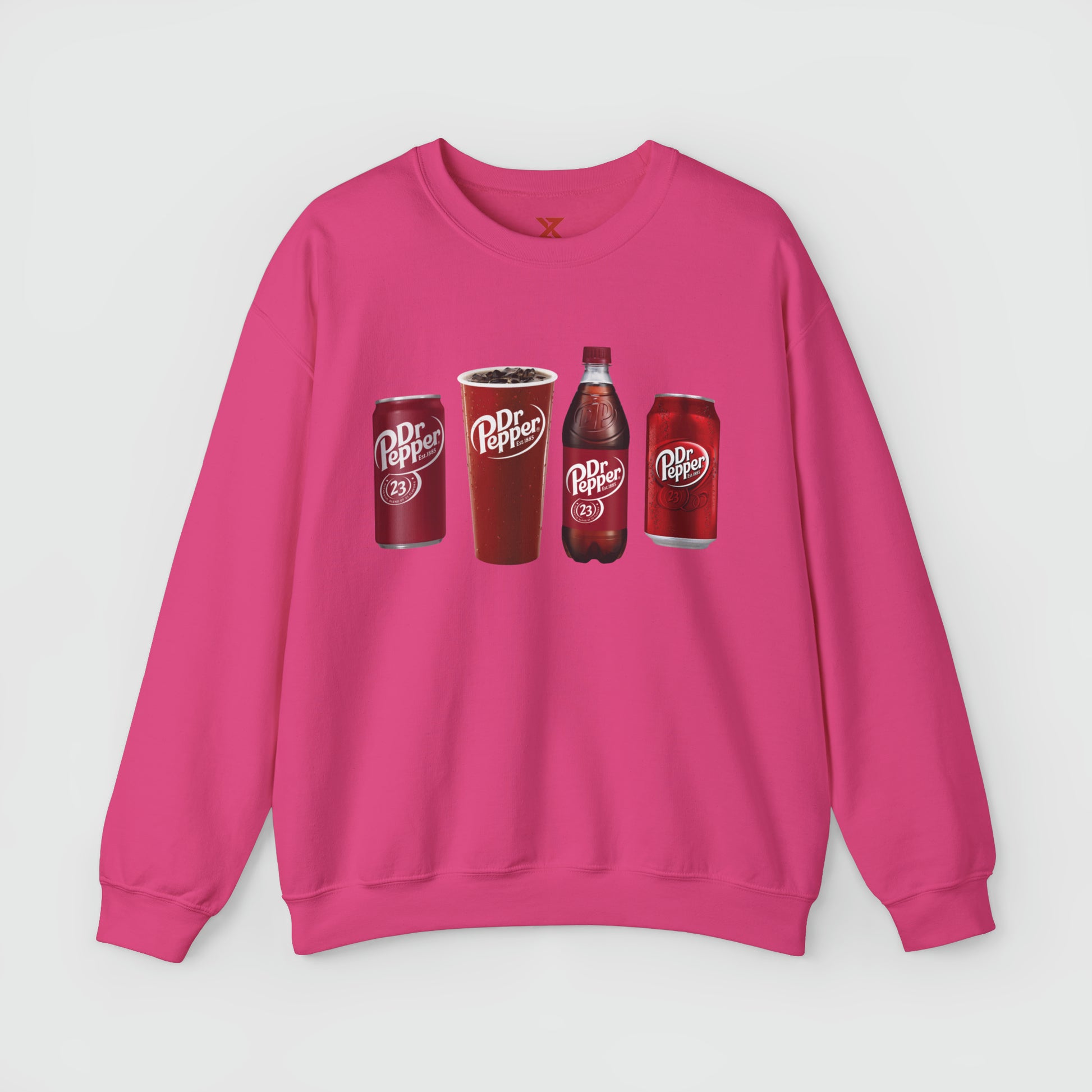 Dr Pepper Crewneck Product Pic Front Heliconia