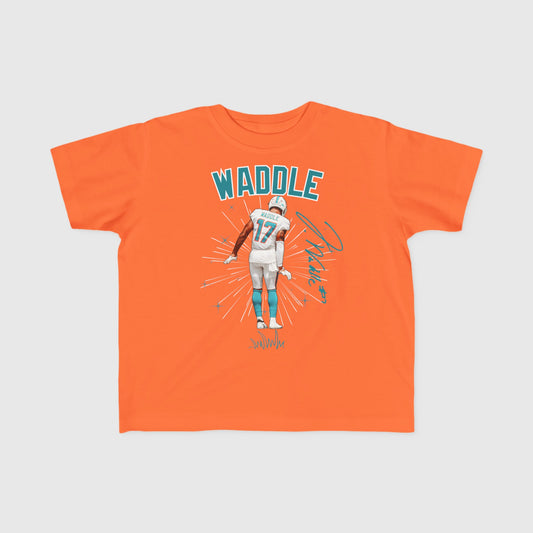 Youth Jaylen Waddle Signature Tee Product Pic Front Orange