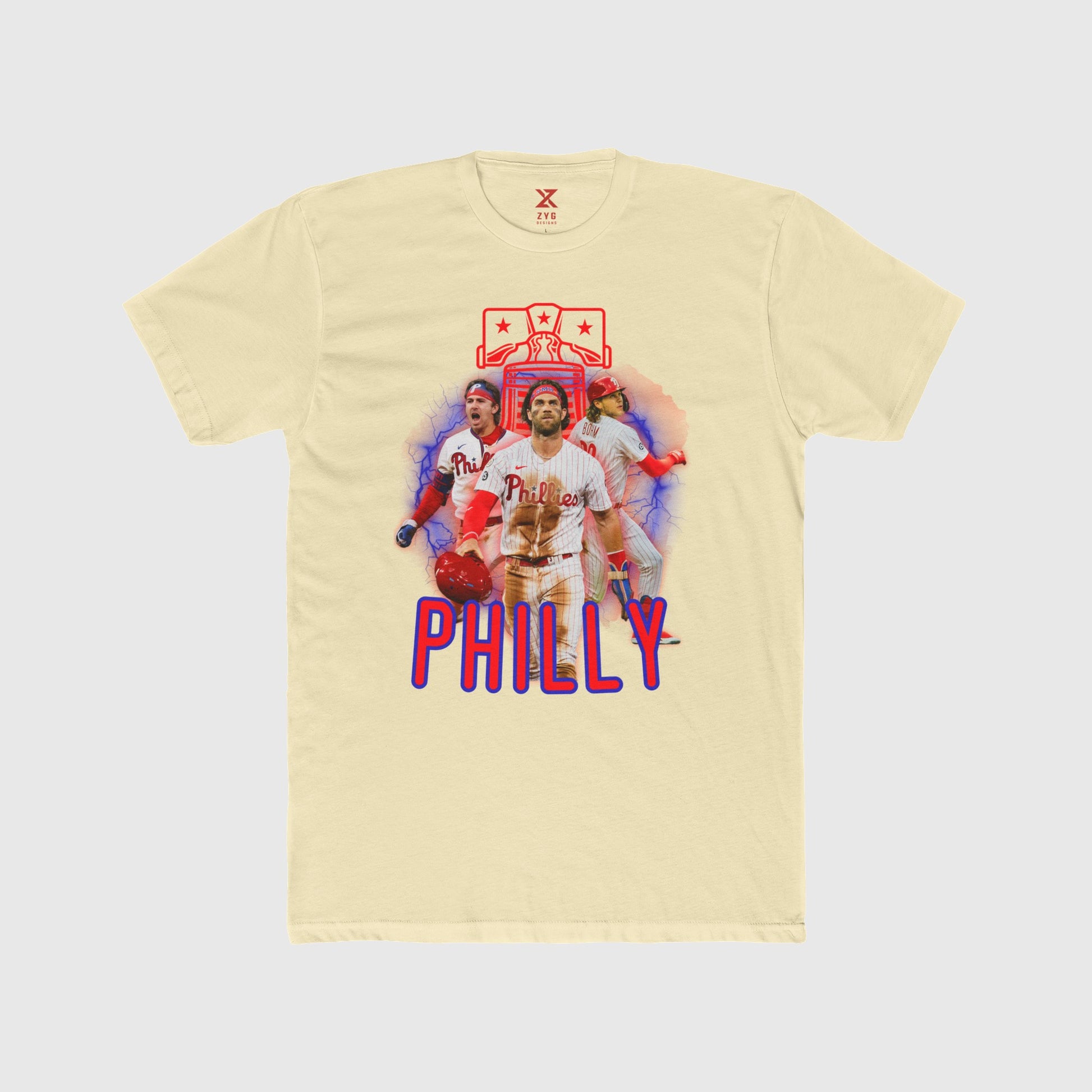 Phillies Neon Trio 2.0 Tee Product Pic Front Natural