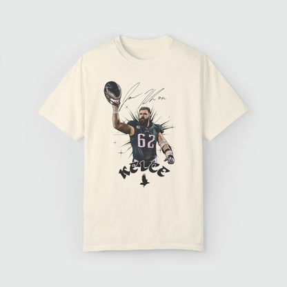 Jason Kelce Signature Ink Art Tee Product Pic Front Ivory