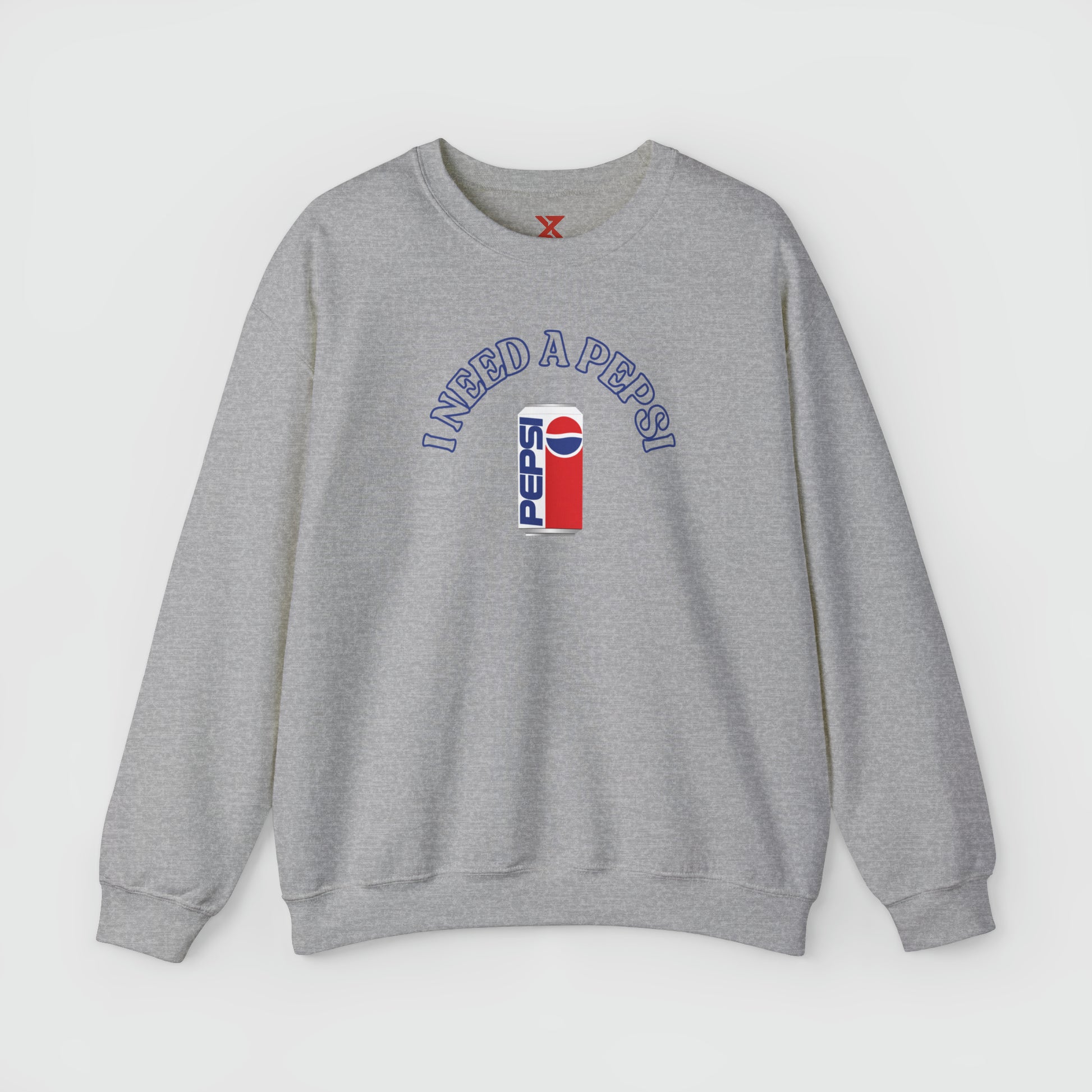 I Need A Pepsi Crewneck Front Sport Grey