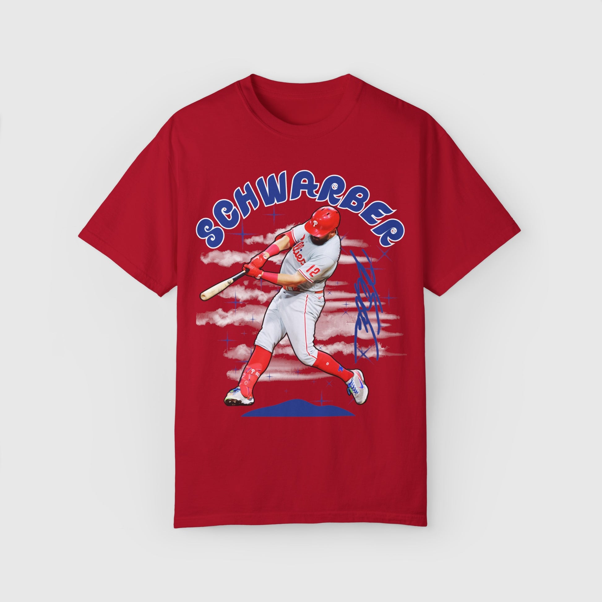 Kyle Schwarber Signature Tee Product Pic Front Red