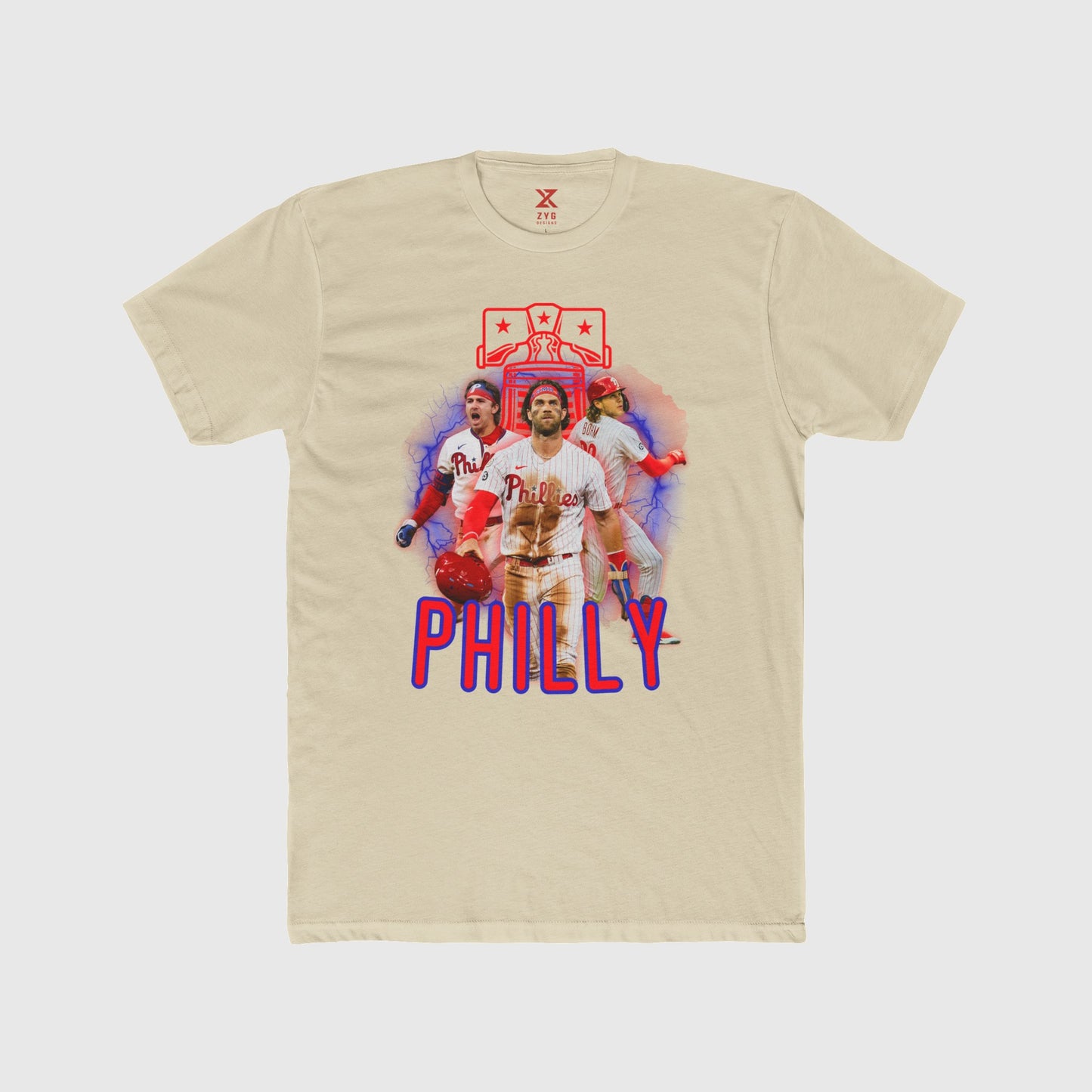 Phillies Neon Trio 2.0 Tee Product Pic Front Cream