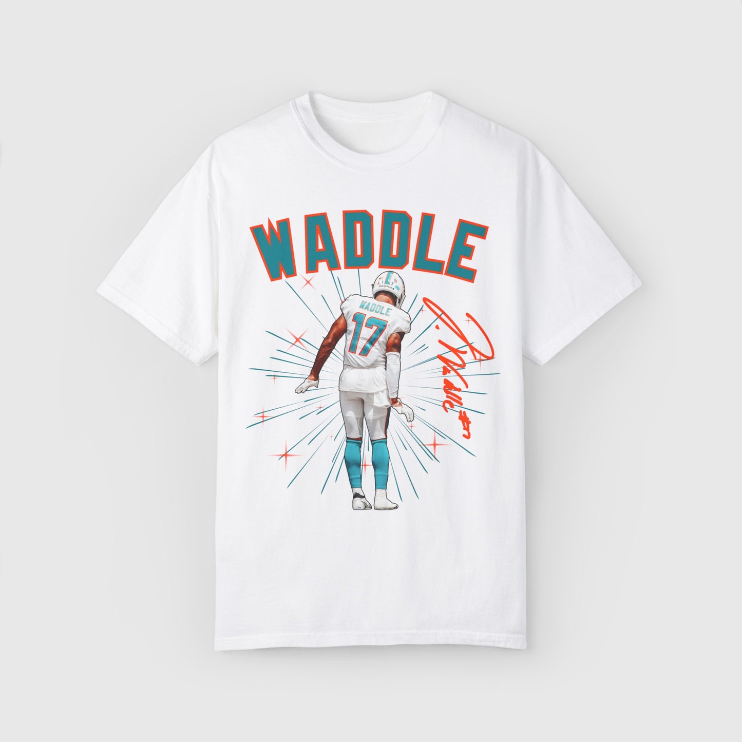 Jaylen Waddle Signature Tee Product Pic Front White