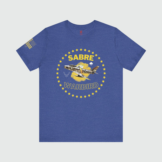 Sabre Warbird USAF Tee Product Pic Front Heather True Royal