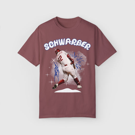 Kyle Schwarber Signature Ink Art Tee Product Pic Brick