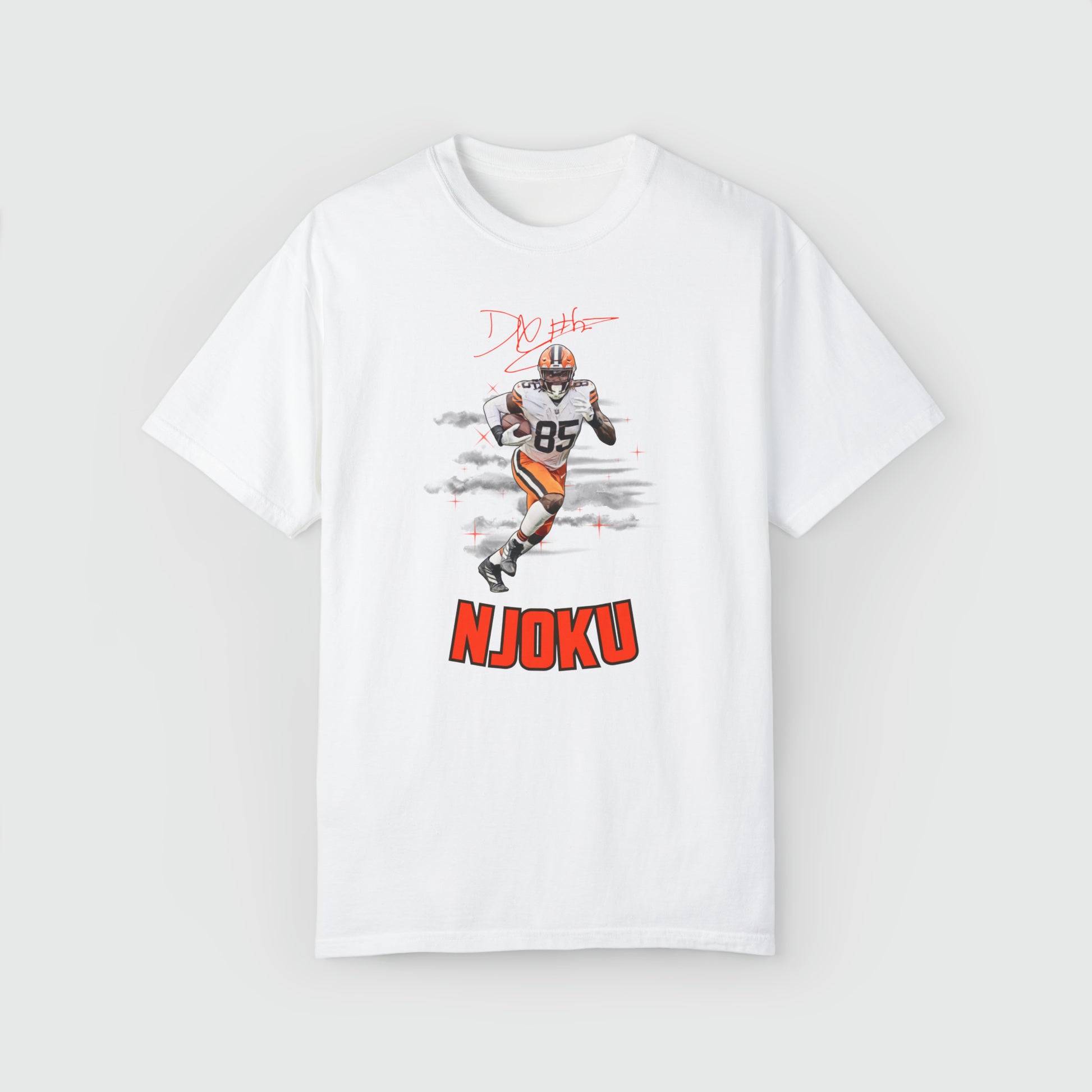 David Njoku Signature Ink Art Tee Product Pic Front White