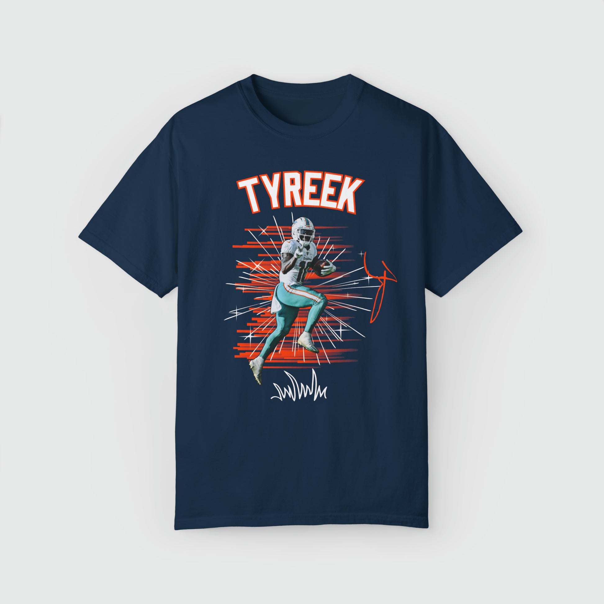 Tyreek Hill Signature Tee Peace Sign Product Pic Front True Navy 