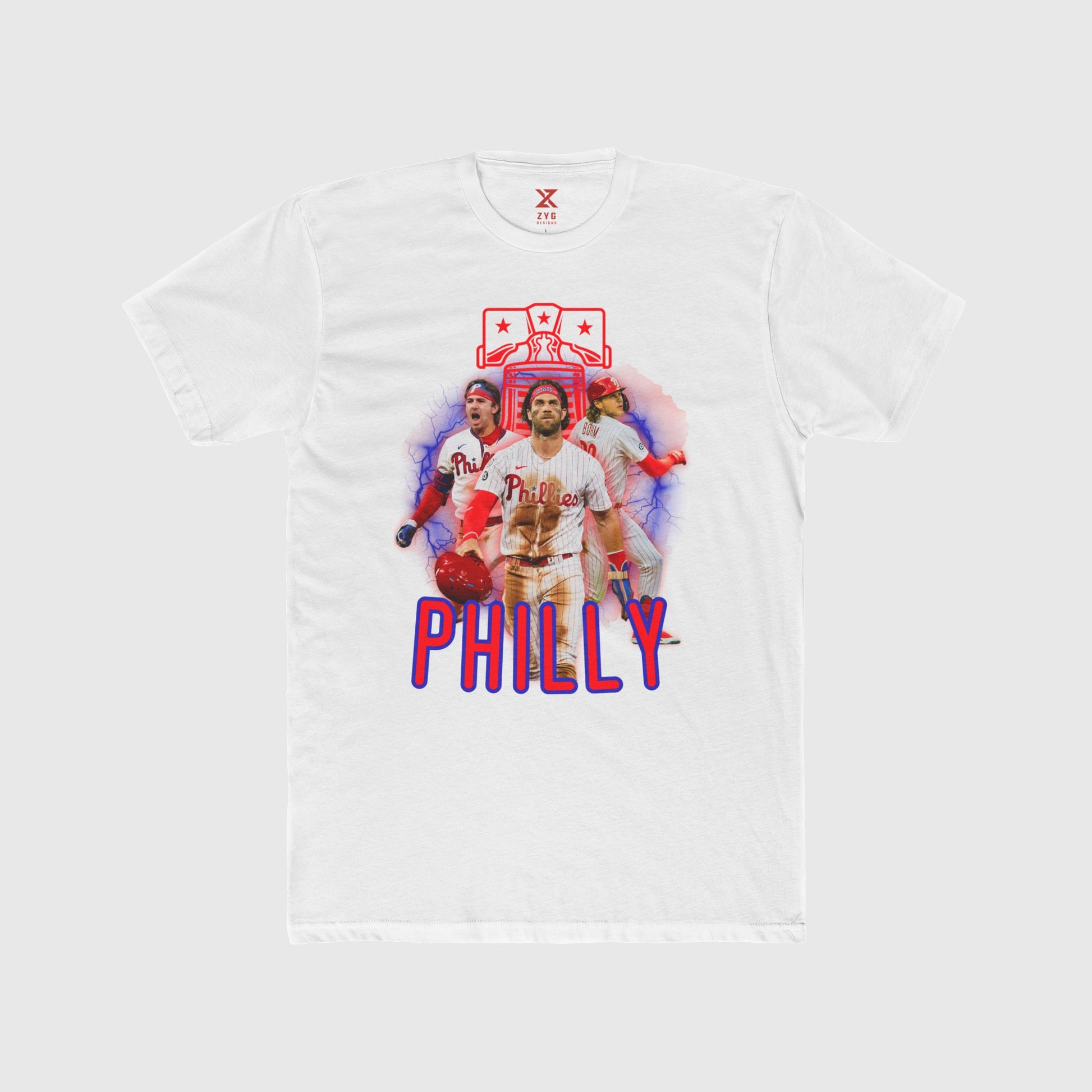 Phillies Neon Trio 2.0 Tee Product Pic Front White