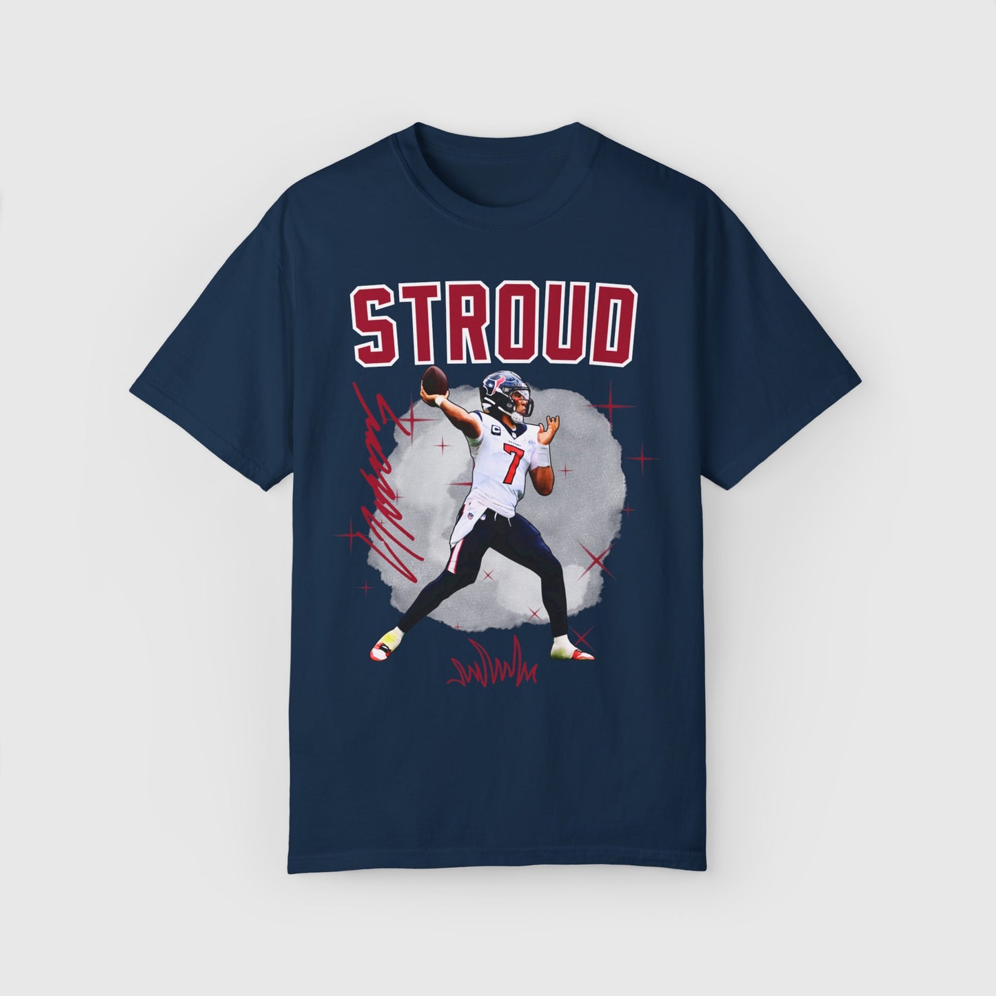 C.J Stroud Signature Tee Product Pic Front True Navy