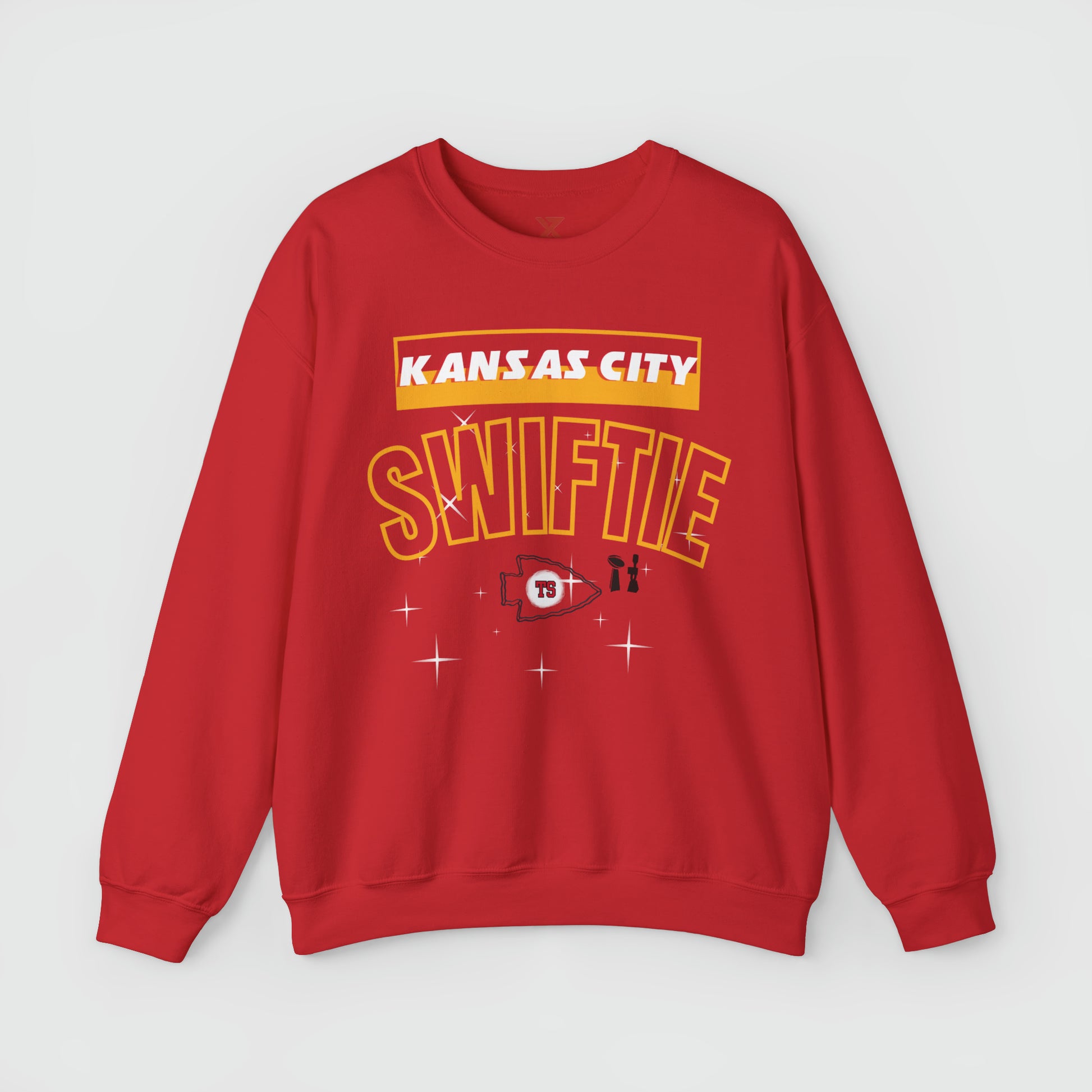 Kansas City Swiftie Retro Crewneck Product Pic Front Red