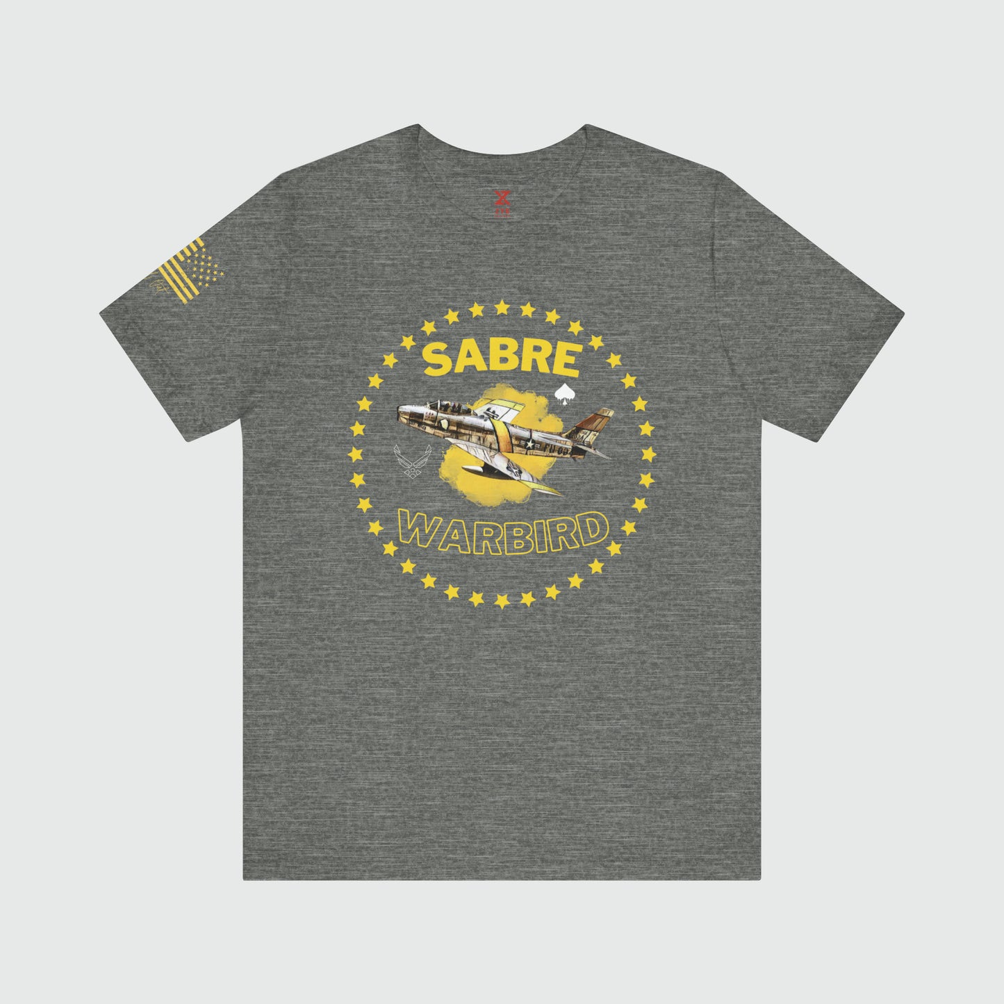 Sabre Warbird USAF Tee Product Pic Front Deep Heather