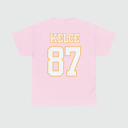 Travis Kelce Jersey Tee Back Light Pink