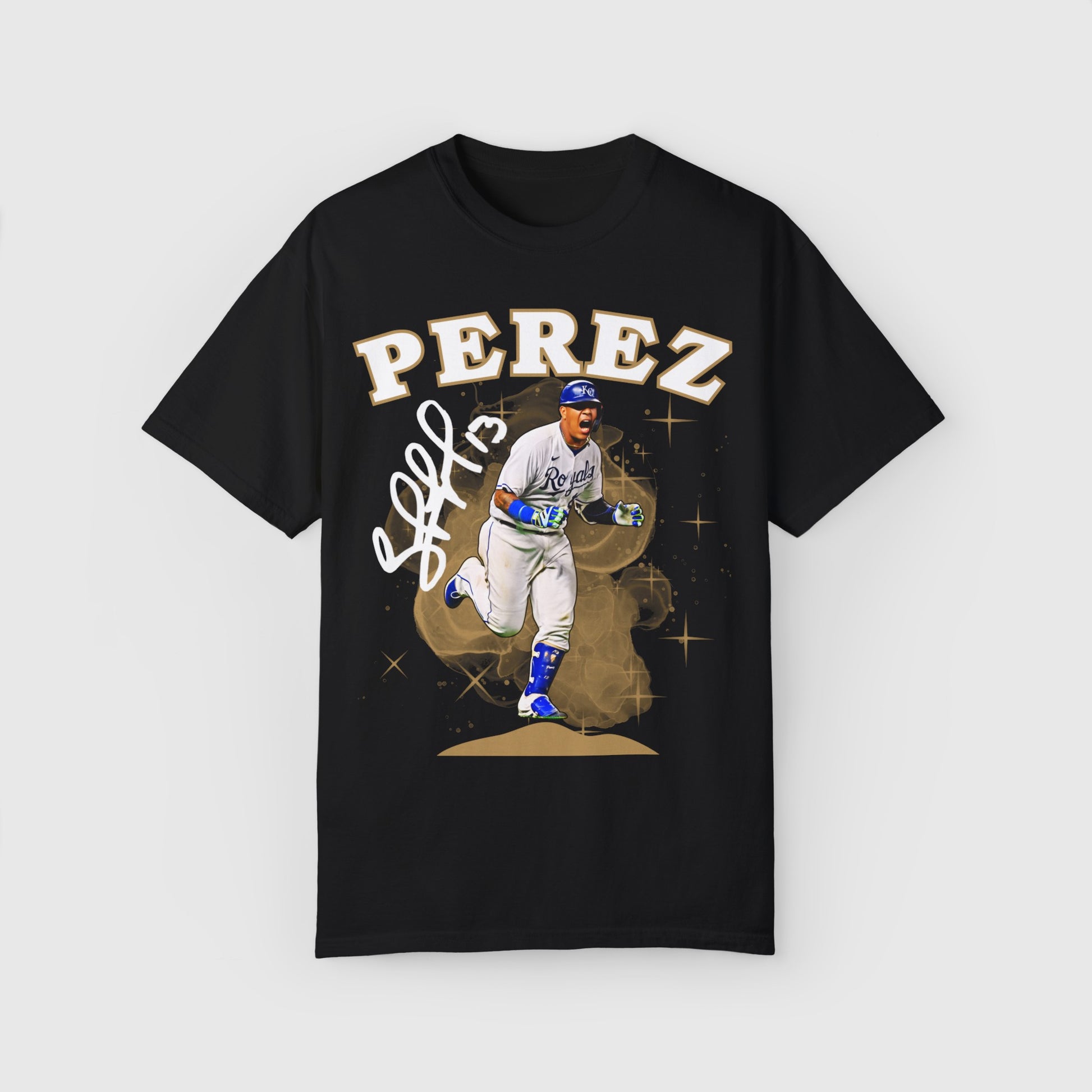 Salvador Perez Signature Tee Kansas City Royals Product Pic Front Black