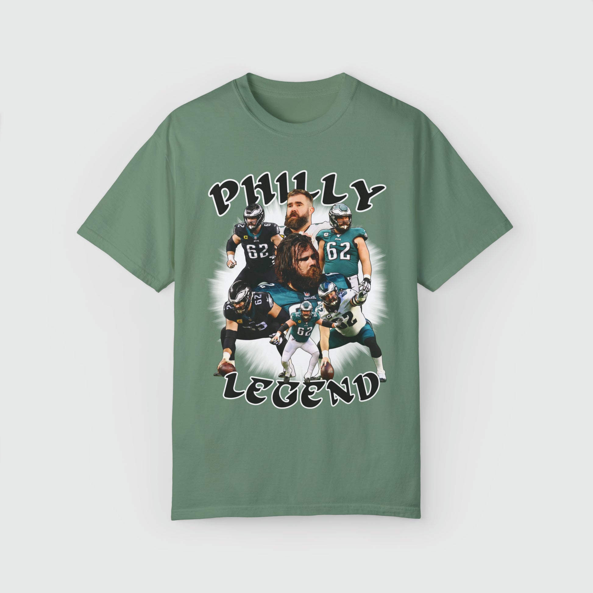 Jason Kelce Philly Legend Tee Product Pic Front Light Green