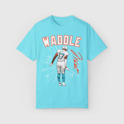 Jaylen Waddle Signature Tee Product Pic Front Lagoon Blue