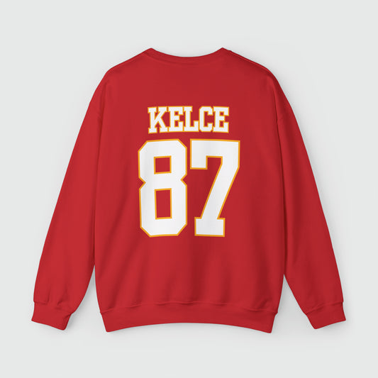 Travis Kelce Jersey Crewneck Back Red