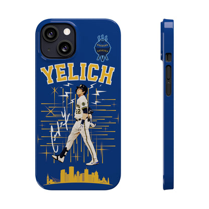 Christian Yelich Slim iPhone Case Product Pic Back & Side View