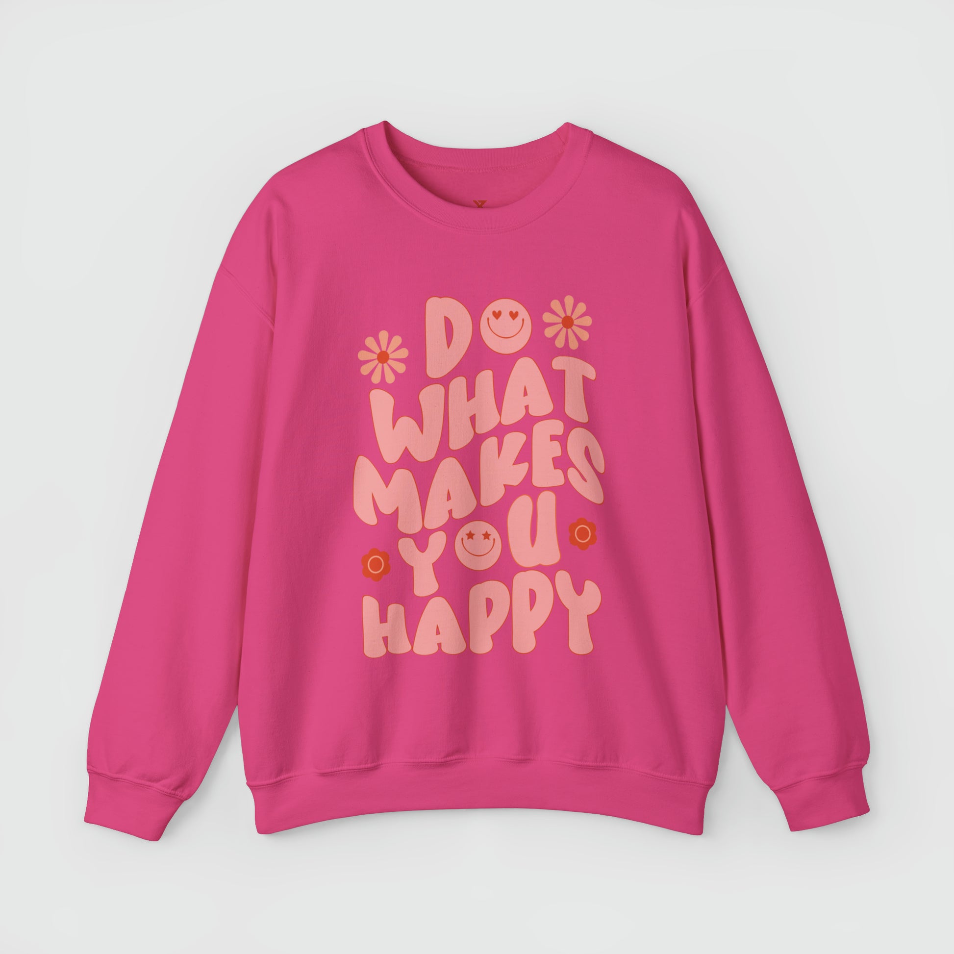 Do What Makes You Happy Crewneck Product Pic Front Heliconia