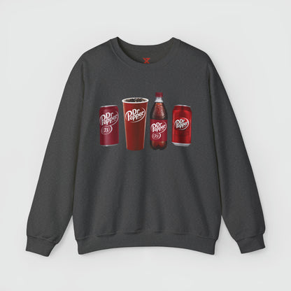 Dr Pepper Crewneck Product Pic Front Dark Heather