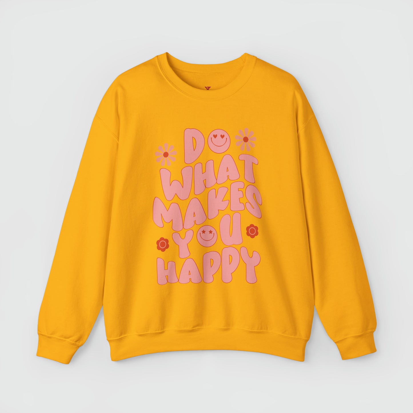 Do What Makes You Happy Crewneck Product Pic Front Yellow