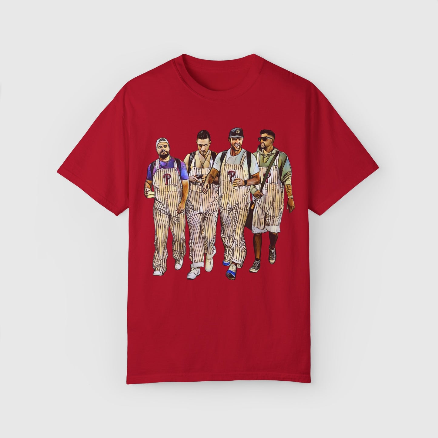 Philly Boys In Overalls Tee Product Pic Front Red