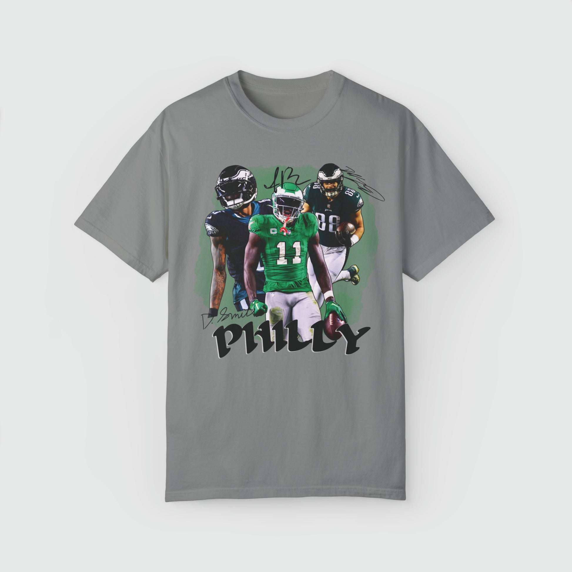 Eagles Receivers Trio Tee Product Pic Front Granite