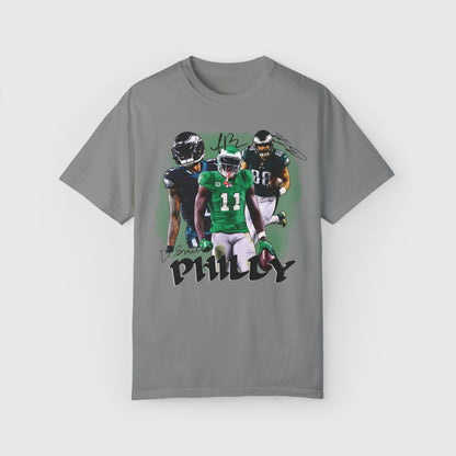 Eagles Receivers Trio Tee Product Pic Front Granite