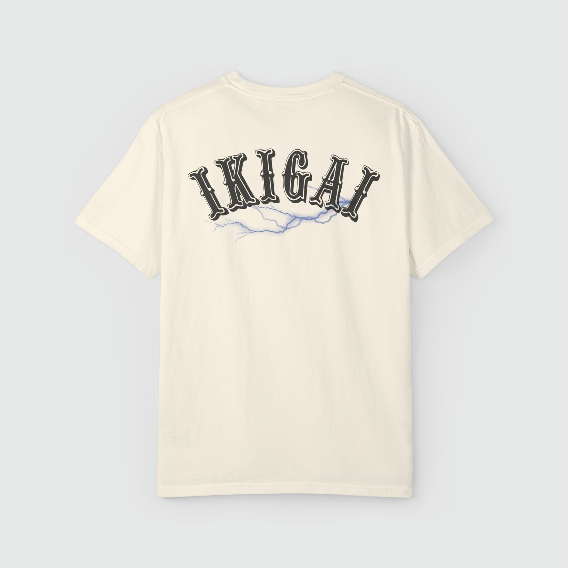 Ikigai Blue Flash Tee Product Pic Back Ivory