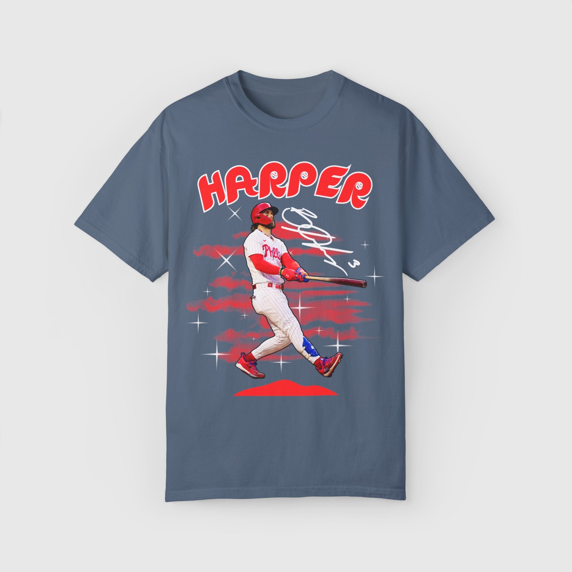 Bryce Harper Signature Tee Product Pic Front Blue Jean