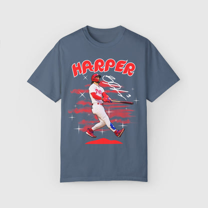 Bryce Harper Signature Tee Product Pic Front Blue Jean