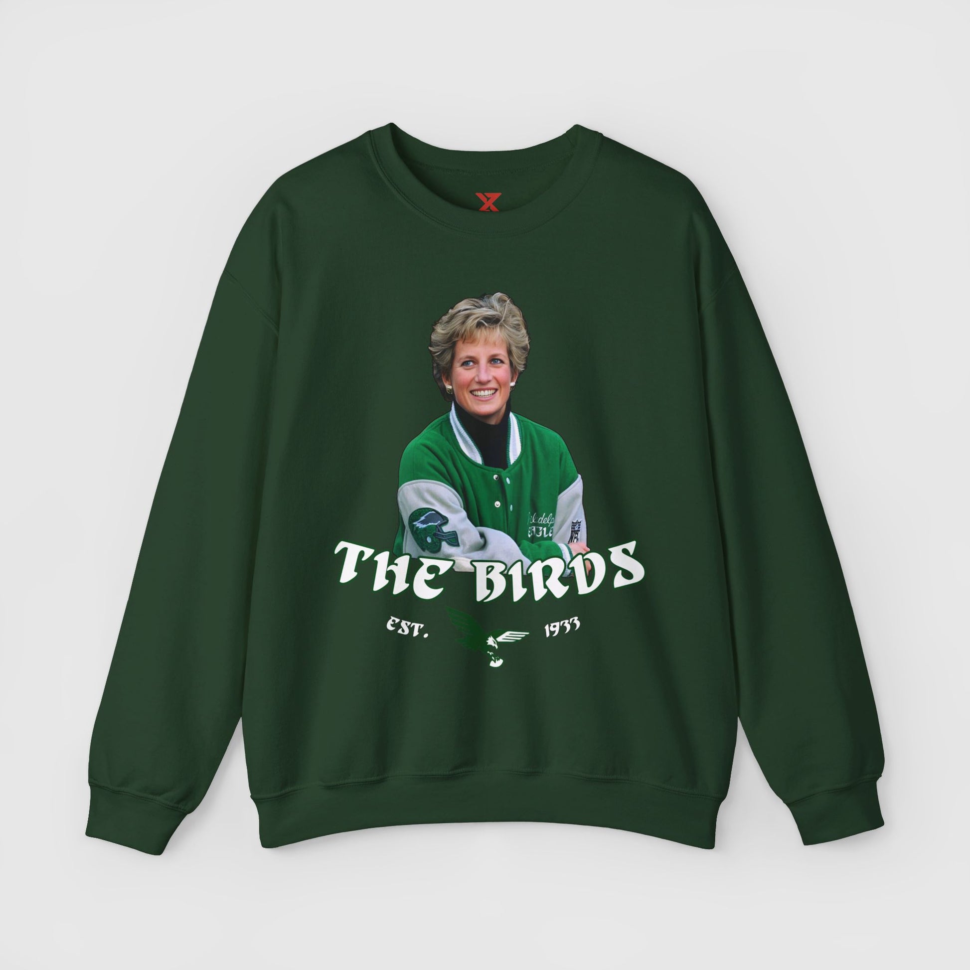 Princess Diana x Eagles Hoodie Product Pic Front Forest Green