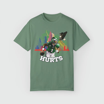 Jalen Hurts City Tee Remix Product Pic Front Light Green