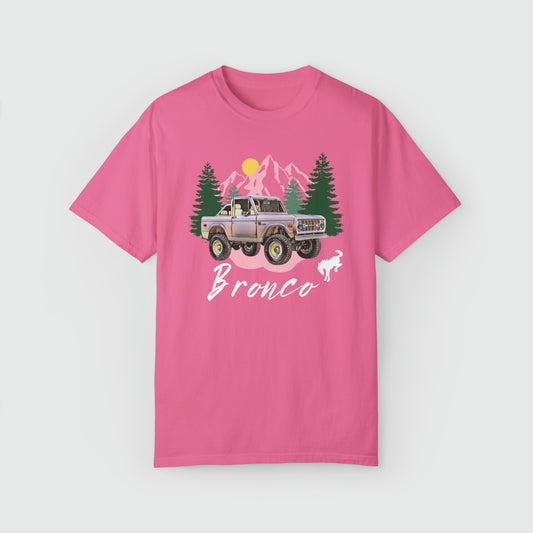 Ford Pink Bronco Vintage Tee Product Pic Front Crunchberry