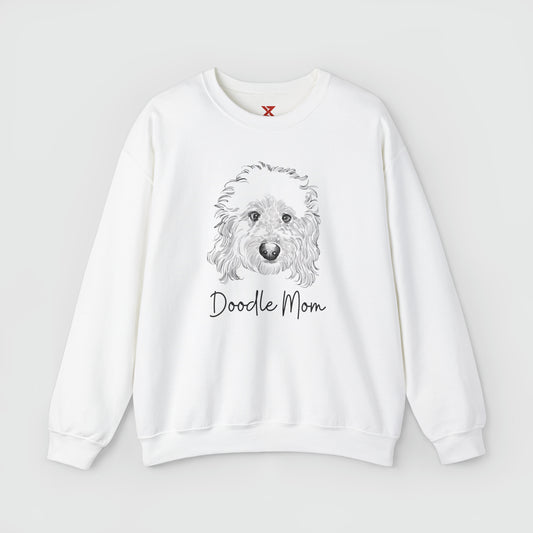 Doodle Mom Crewneck Product Pic Front White