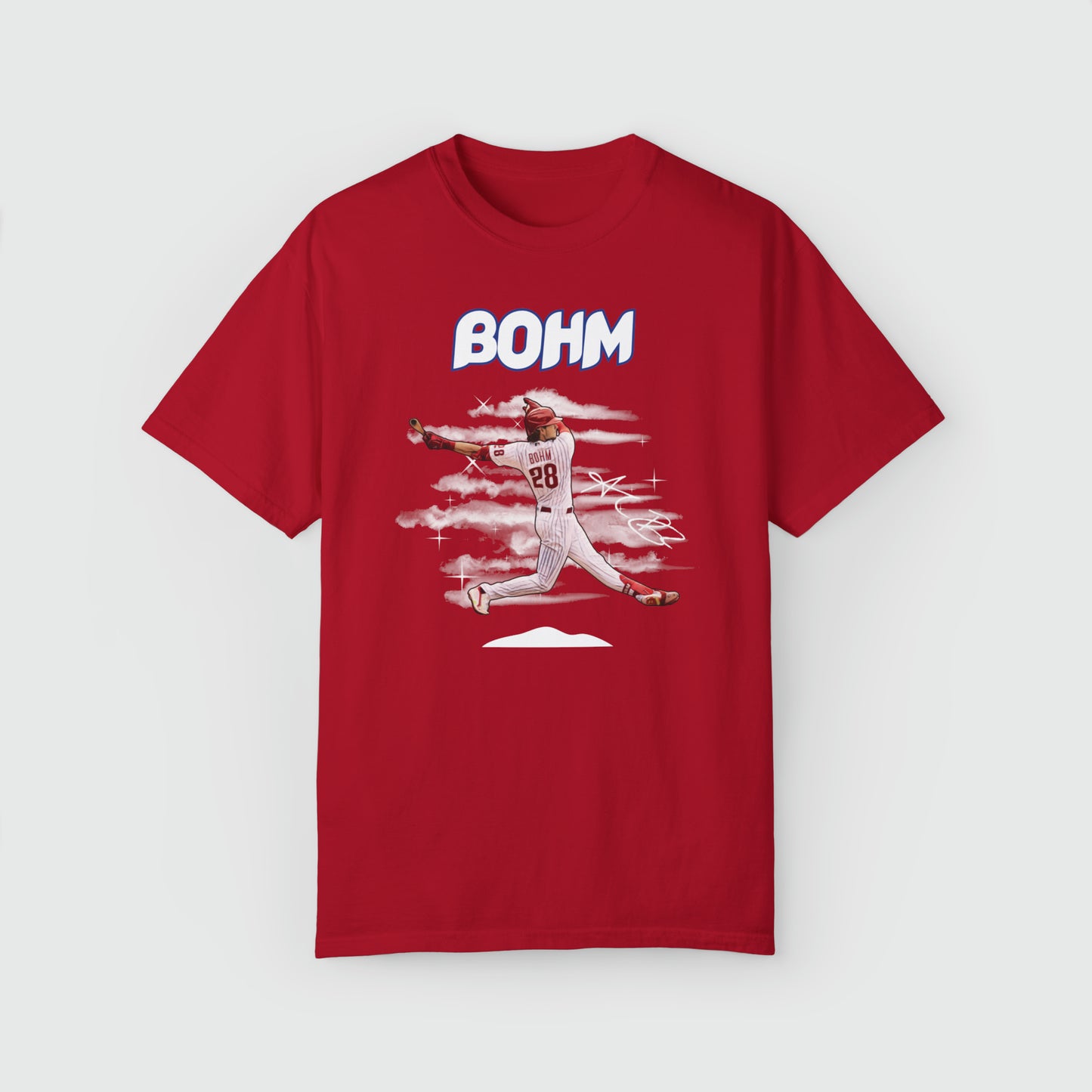 Alec Bohm Signature Ink Art Tee Product Pic Front Red