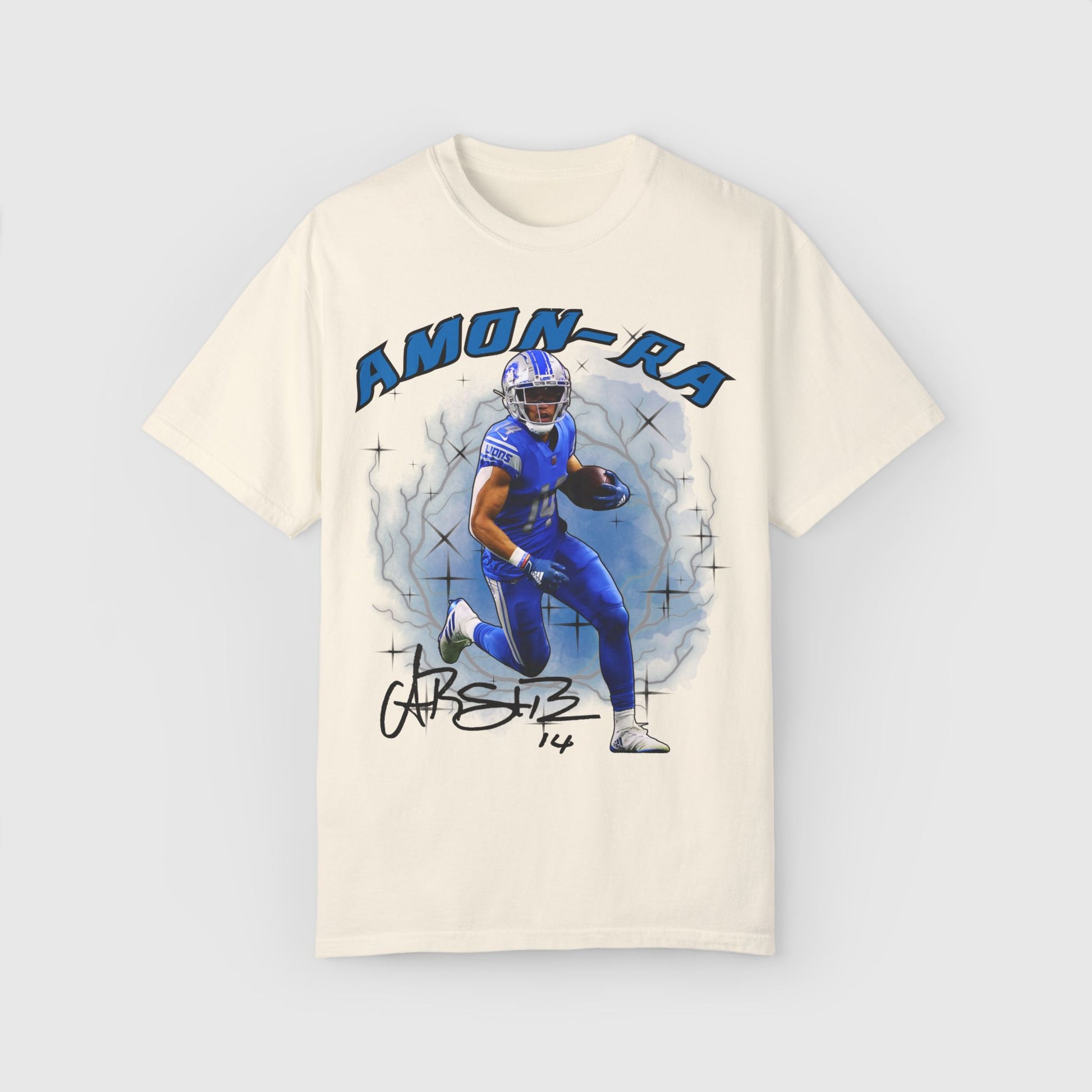 Amon-Ra St. Brown Signature Tee Product Pic Ivory
