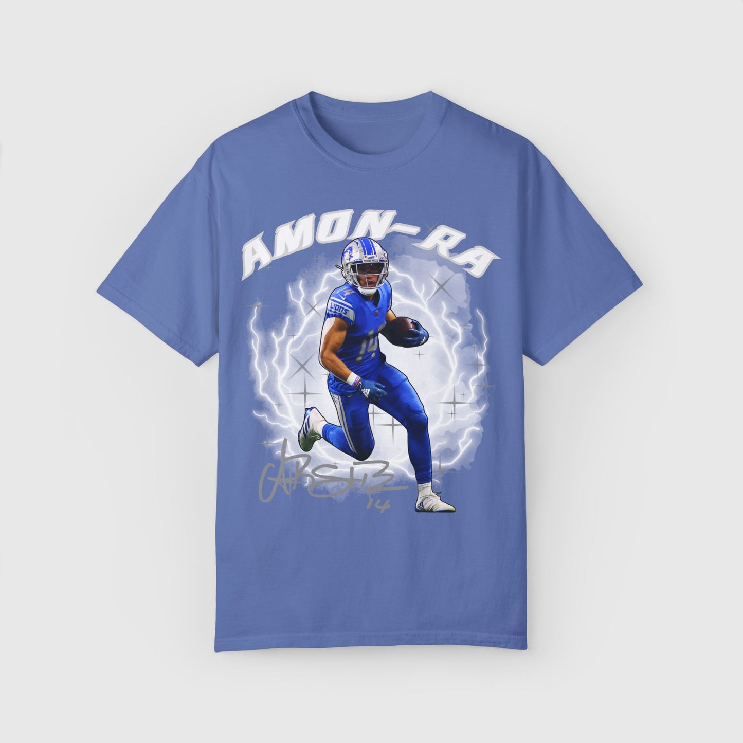 Amon-Ra St. Brown Signature Tee Product Pic Mystic Blue