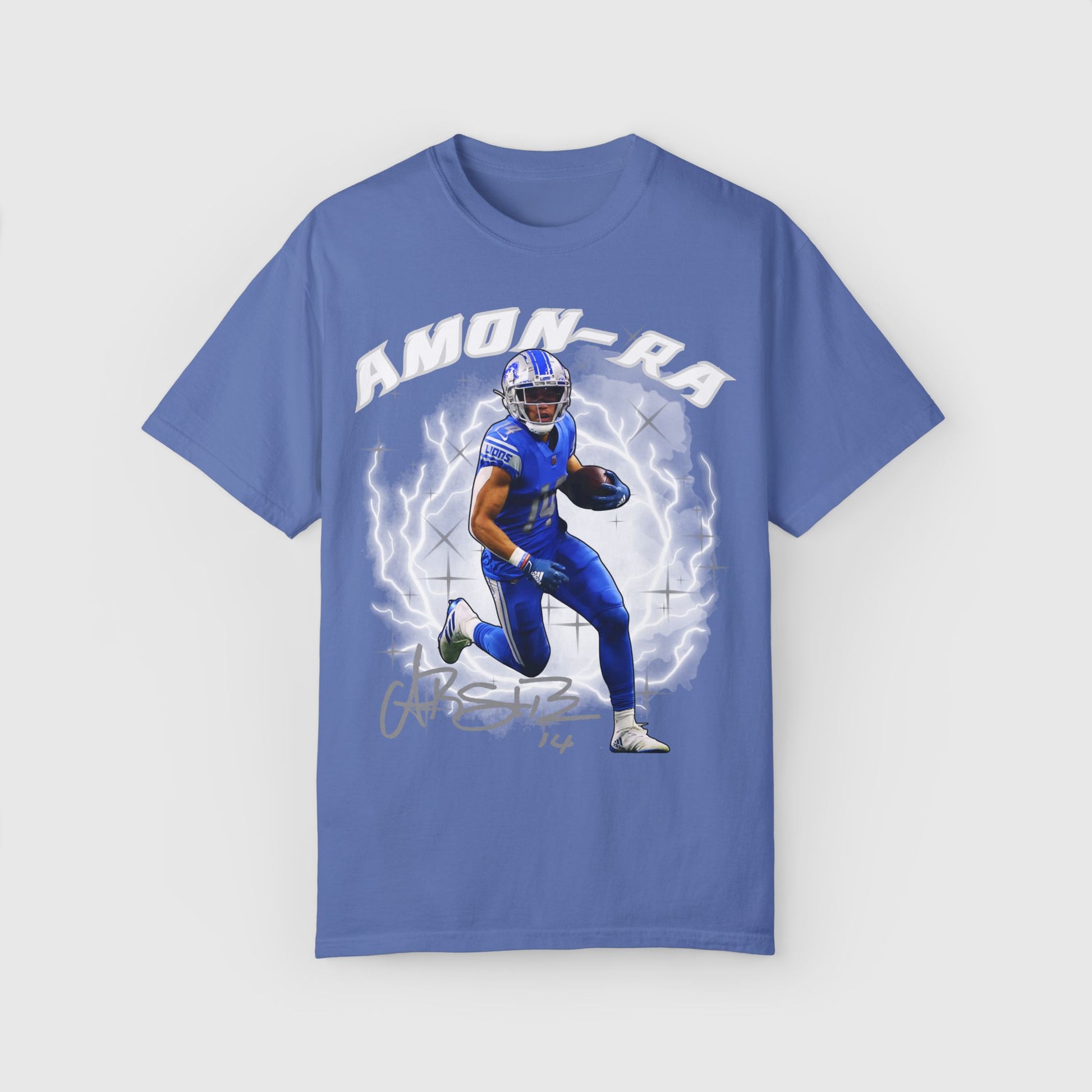 Amon-Ra St. Brown Signature Tee Product Pic Mystic Blue