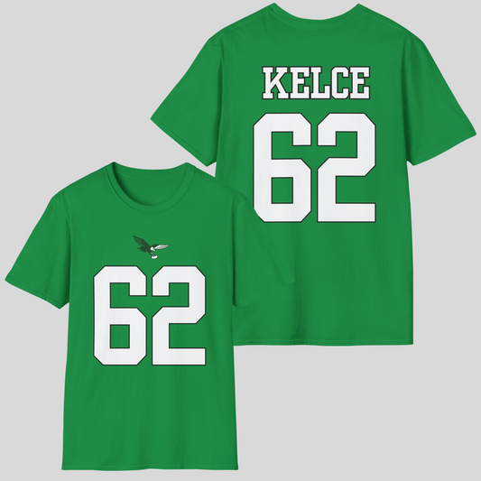 Jason Kelce Shirsey Product Pic Front & Back Irish Green