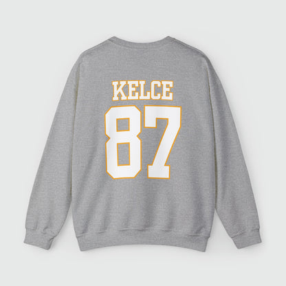 Travis Kelce Jersey Crewneck Back Grey