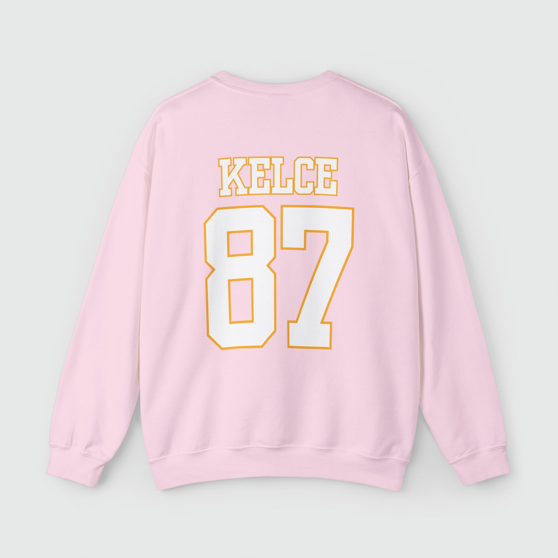 Travis Kelce Jersey Crewneck Back Light Pink