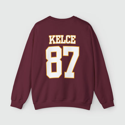 Travis Kelce Jersey Crewneck Back Maroon