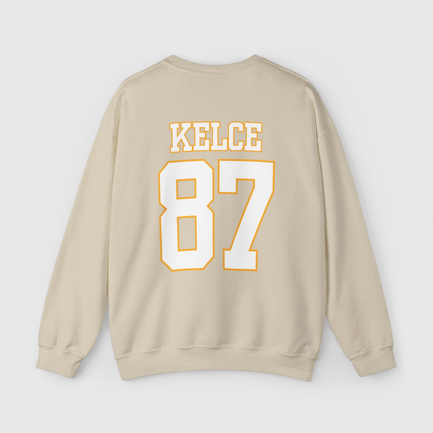 Travis Kelce Jersey Crewneck Back Sand