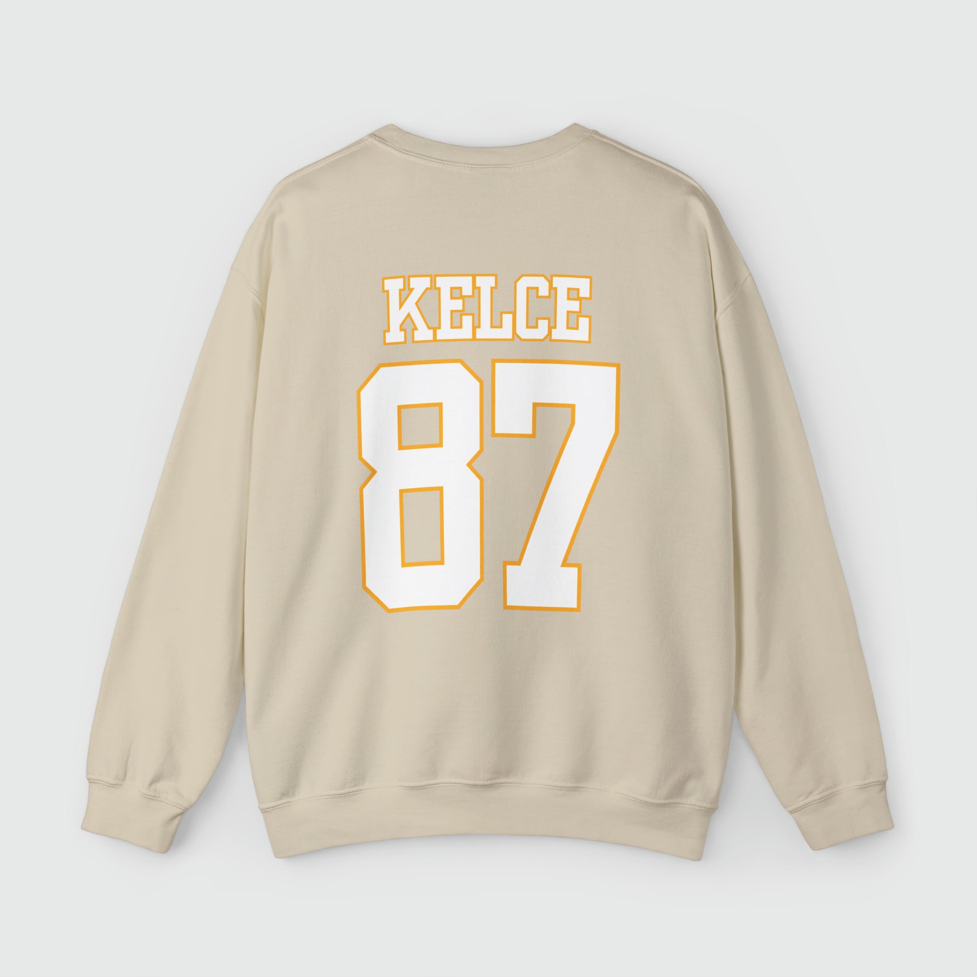 Travis Kelce Jersey Crewneck Back Sand