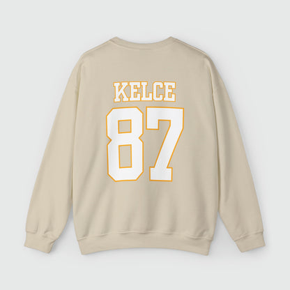 Travis Kelce Jersey Crewneck Back Sand