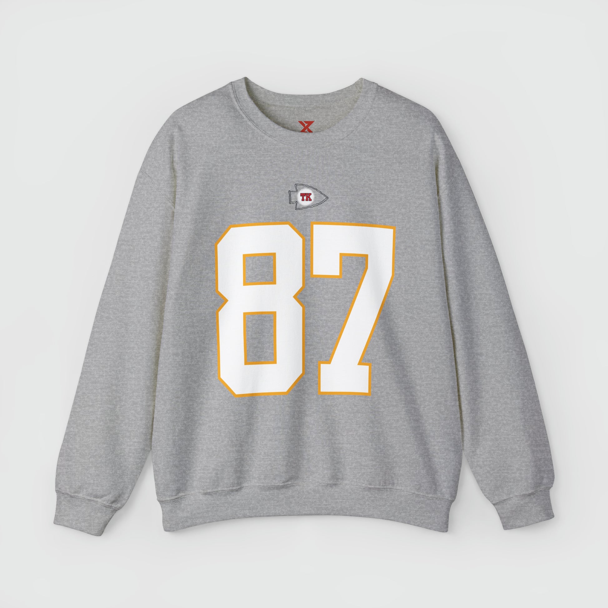 Travis Kelce Jersey Crewneck Front Grey