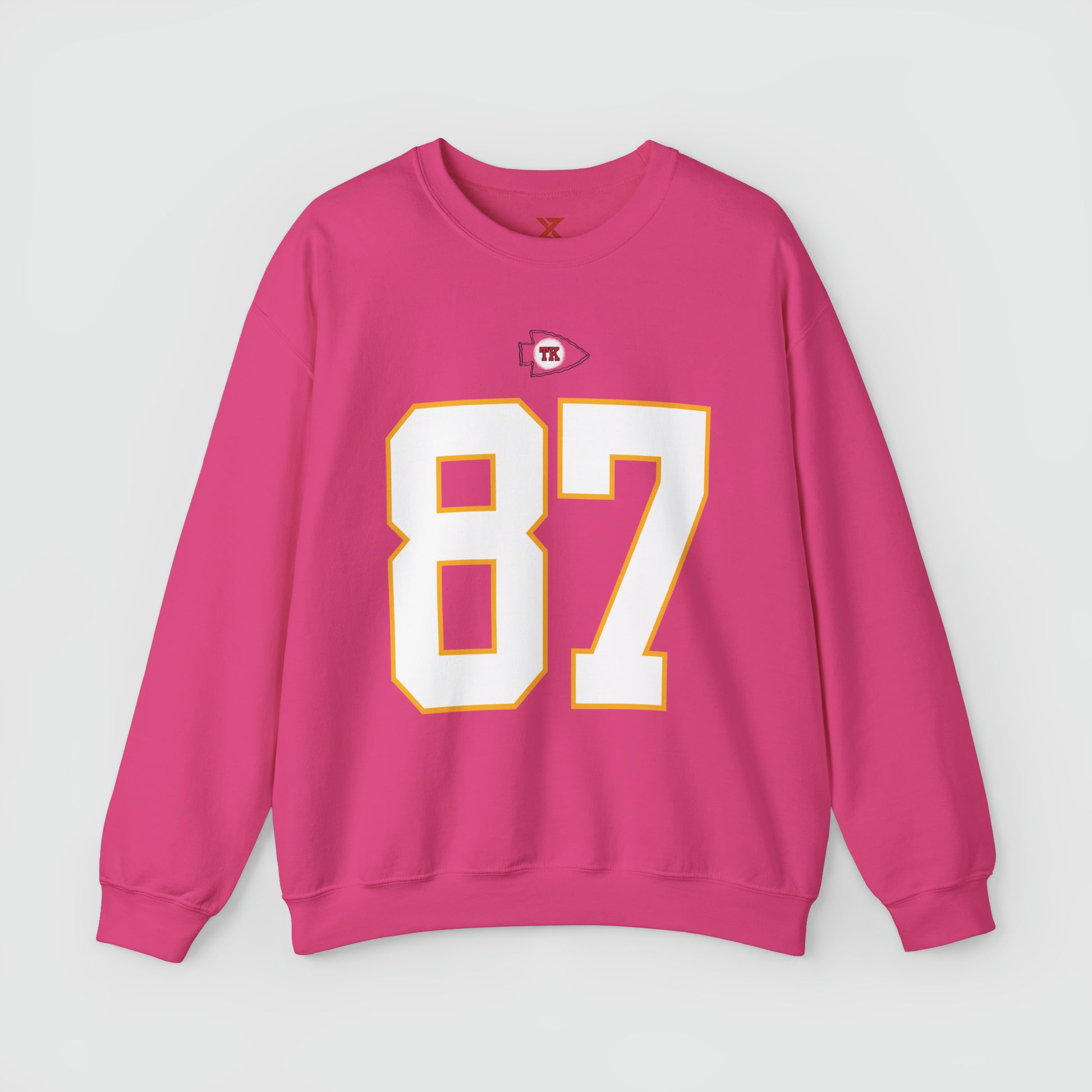 Travis Kelce Jersey Crewneck Front Heliconia